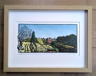 Yarra Bend Park: Limited edition, handprinted lino cut, unframed.