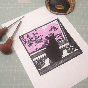 Astrid: Limited edition handprinted lino print, unframed