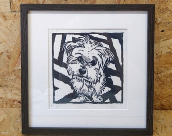 Willow: Limited edition handprinted lino print, unframed