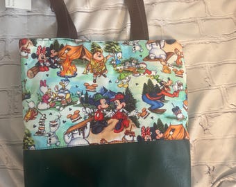 Witches black Cat and magical candle Tote bag with marine vinyl base