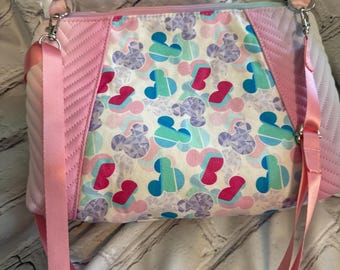 Gorgeous Mickey heads inspired sunshine crossbody bag quilted vinyl pastel