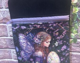 Stunning Crossbody Bag Wildwood Whisper Woodland Forest Fairy Fae one of a kind Lavender Egg Floral