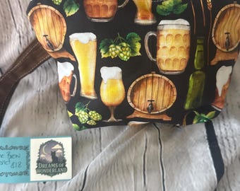 Beer Garden vintage style ladies wristlet beautiful vibrant colors fully lined brewery keg
