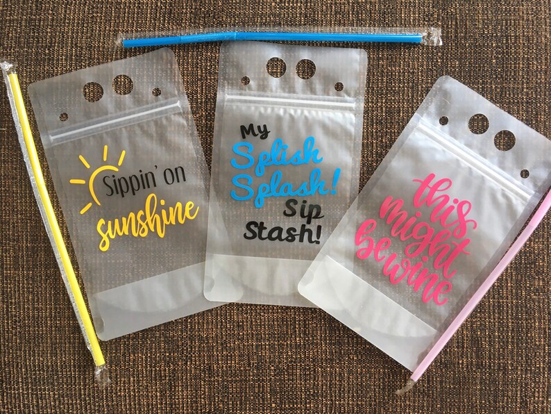 Reusable Drinking Pouch with Disposable Straw for Drinks