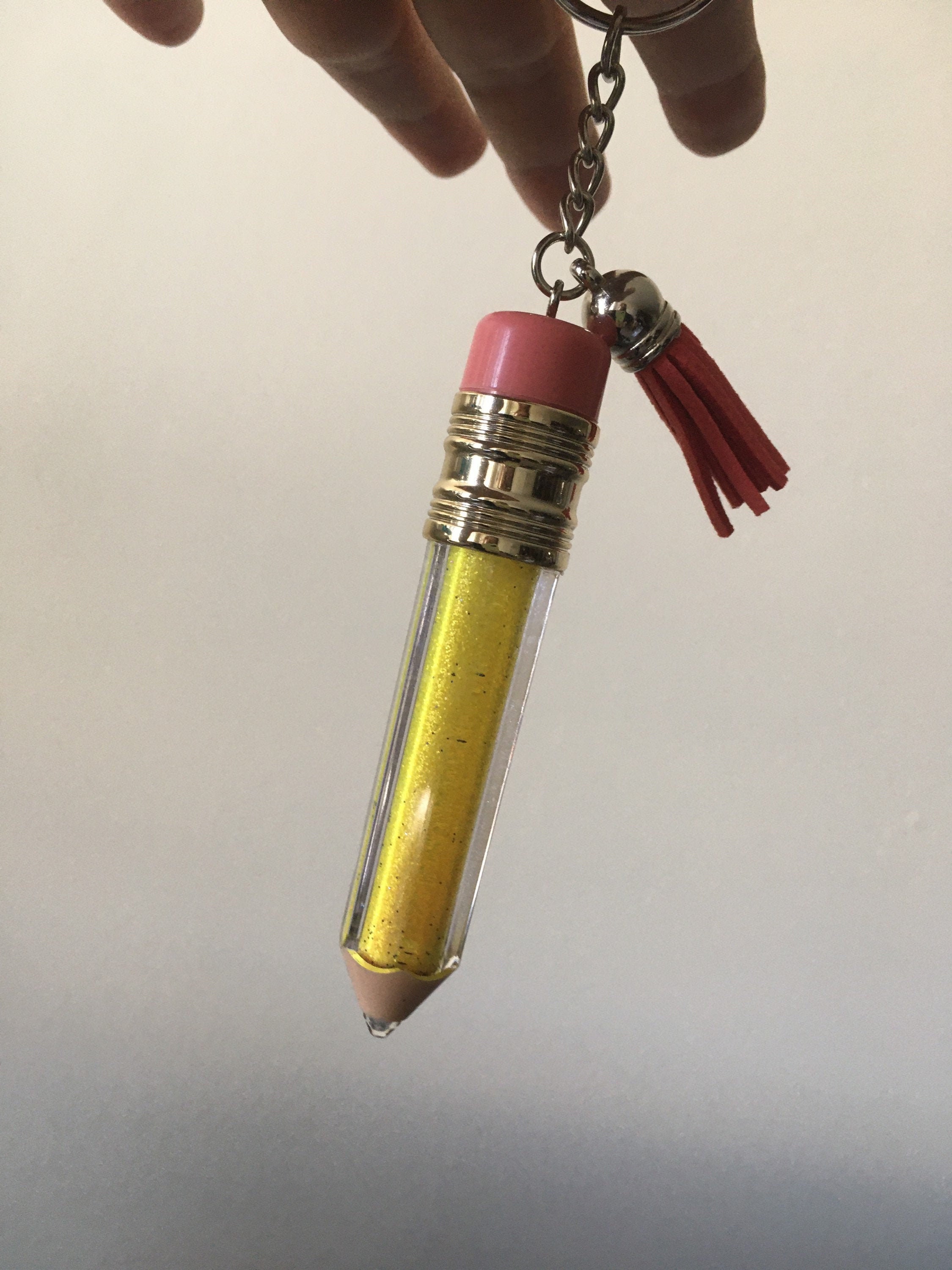 Personalized Pencil Shape Keychain with Tassel Pencil Etsy
