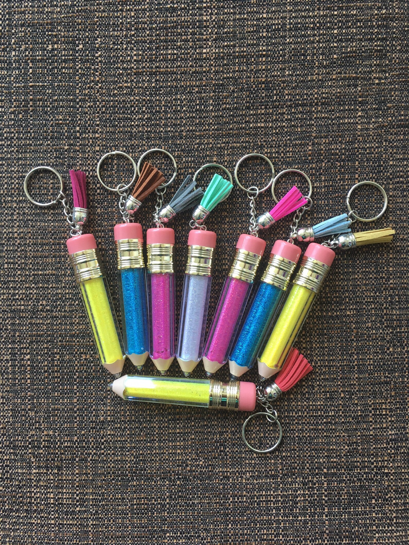Personalized Pencil Shape Keychain with Tassel Pencil Etsy
