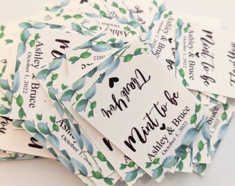 Greenery Theme Mint Wedding Favor Sets, Mint to Be Party Favor Tag, Cheap Custom Favor, Wedding Shower Favor, Custom Wedding Mints,