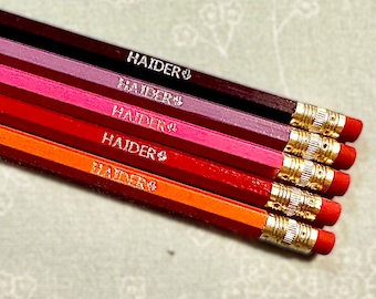 Custom Name Pencil Set, Six HB#2 Pencils,