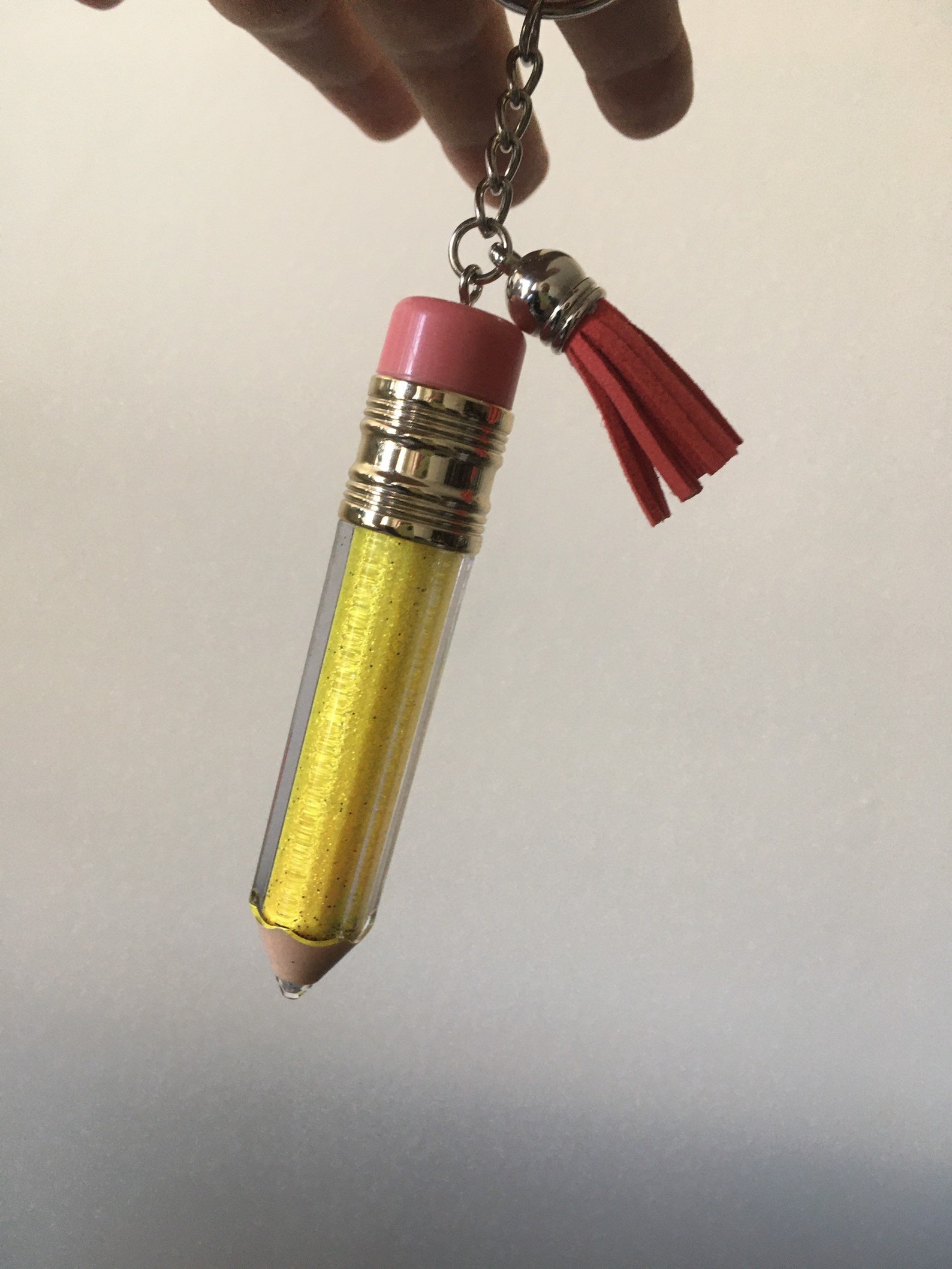 Personalized Pencil Shape Keychain with Tassel Pencil | Etsy