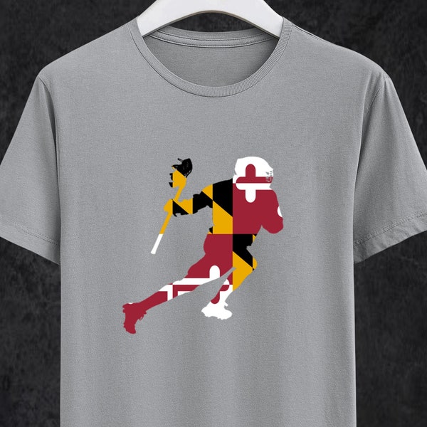 Maryland Flag Lacrosse Player T-Shirt