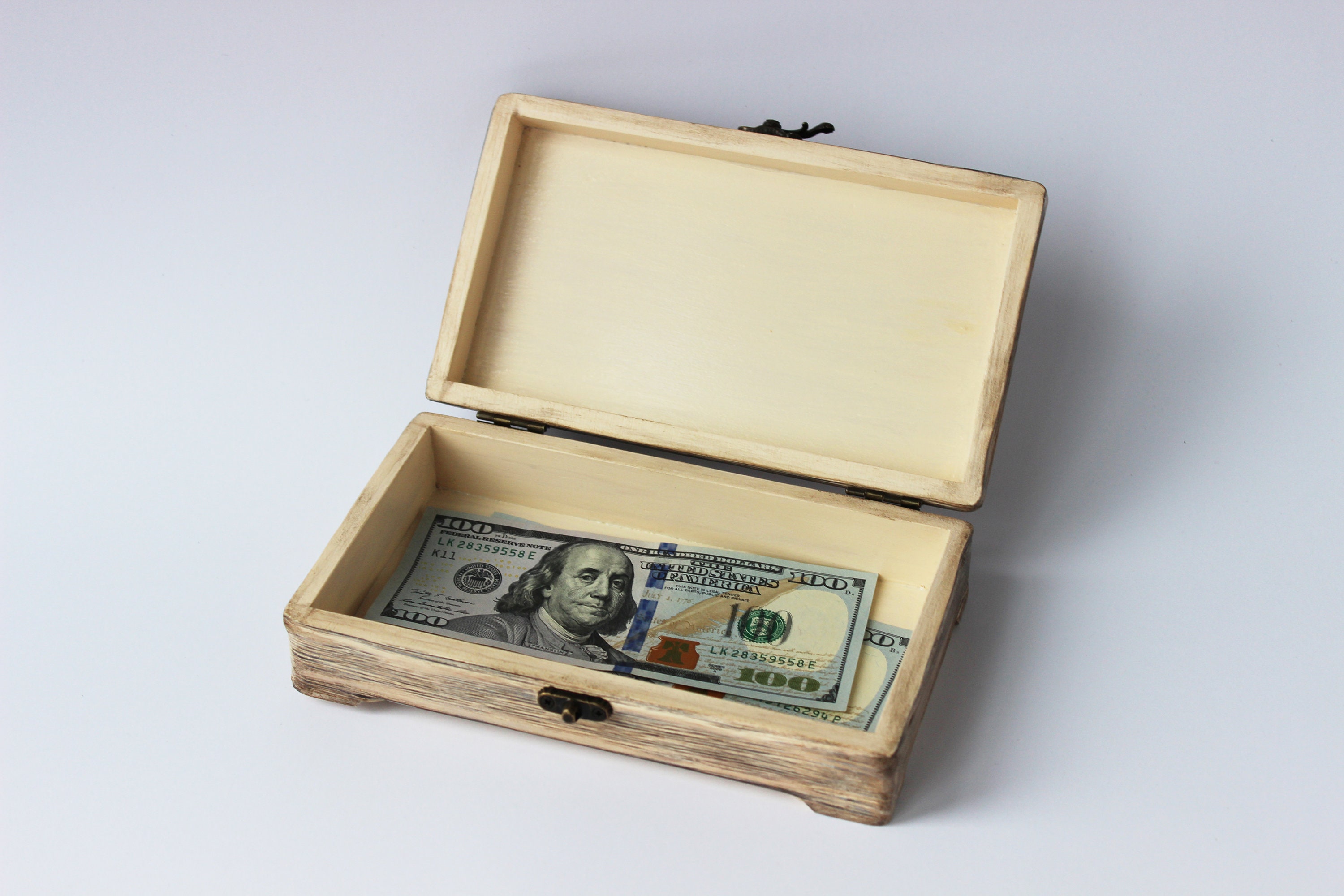 Petty cash box A wooden box for money Gift cash box Etsy