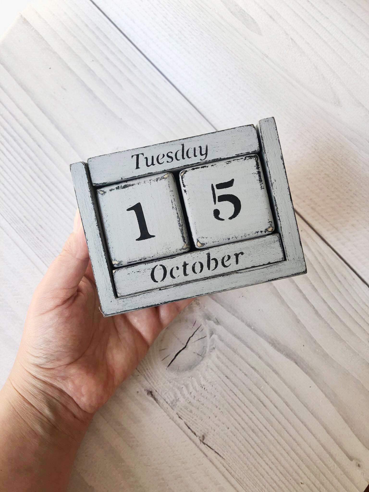 Perpetual Wooden Block Calendar Desk Calendar for the Office Etsy UK