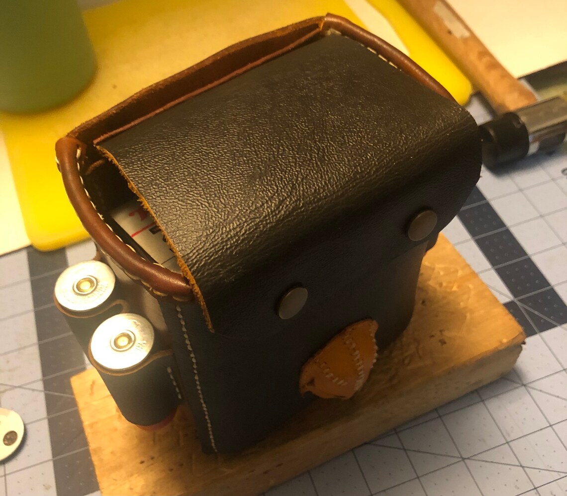 Shotgun shell pouch leather hand crafted Etsy
