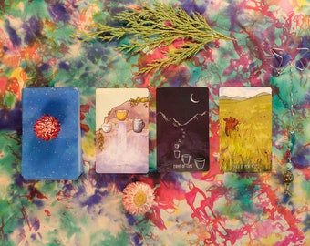Dancing Fairies | Silk Tarot Cloth, Hand Dyed Altar Cloth, Tarot Backdrop, Tarot Deck Wrap, High Quality Tarot Cloth, Silk Scarf