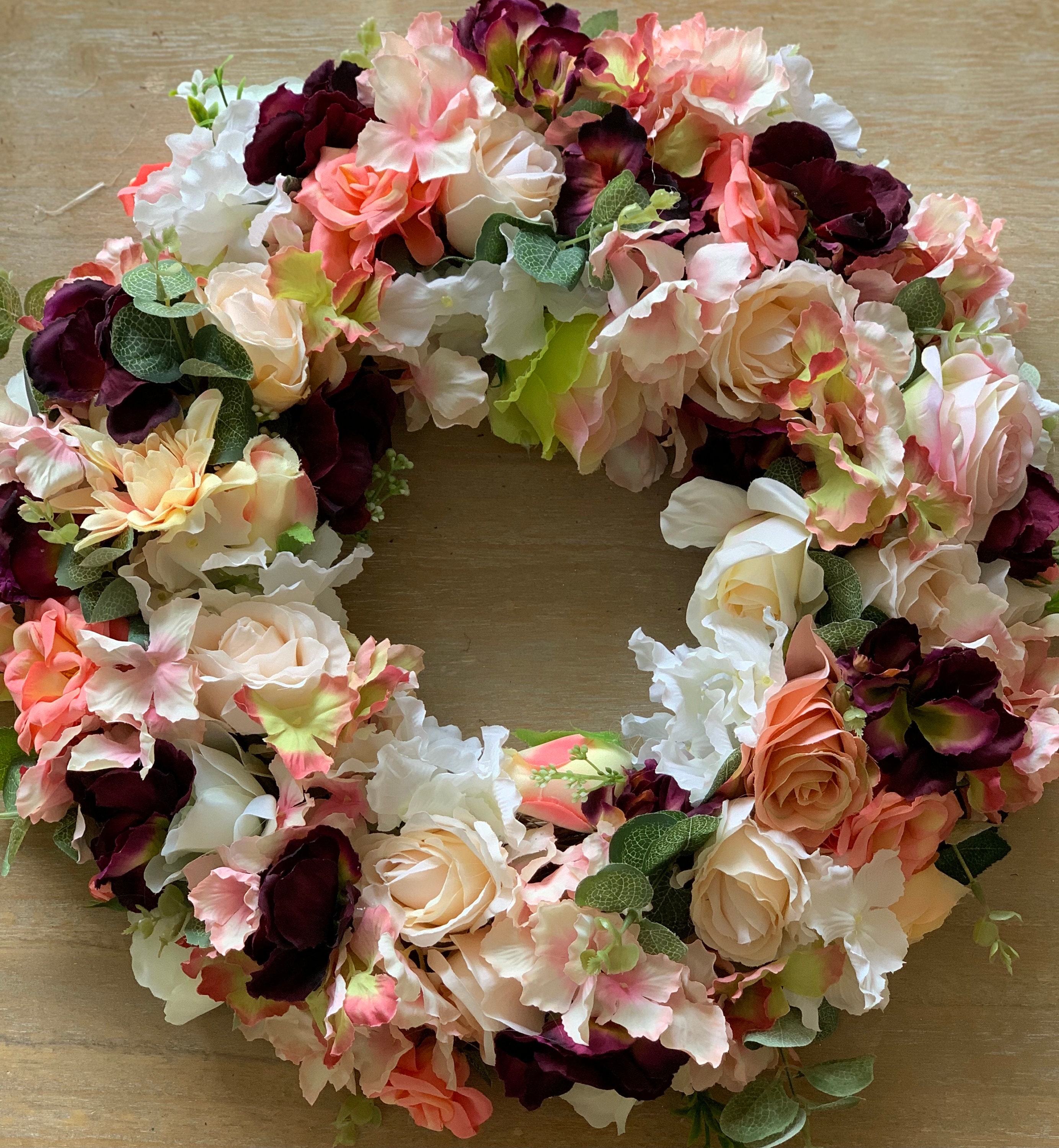 Beautiful Autumn Faux Floral Wreath Etsy UK