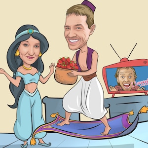 Custom Caricature Drawing from Photo: Personalized Cartoon Art (Digital)