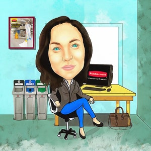 Caricature, custom caricature, family caricature, personalized caricature, caricature from photo art in watercolor and acrylic style