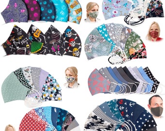 Face Mask, Mouth/Nose Protection for Children and Adults - 2/3 layered - Many Designs and Sizes