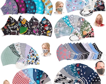 Mundschutz face mask aus Baumwolle, waschbar Mund - Nasen - Schutz - Maske Kinder und Erwachsene