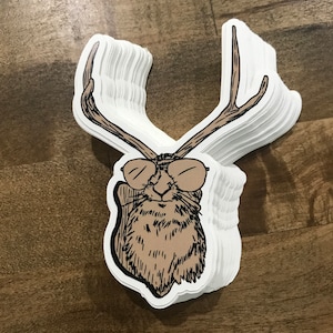 3x4&quot; Grandad Jackalope vinyl sticker