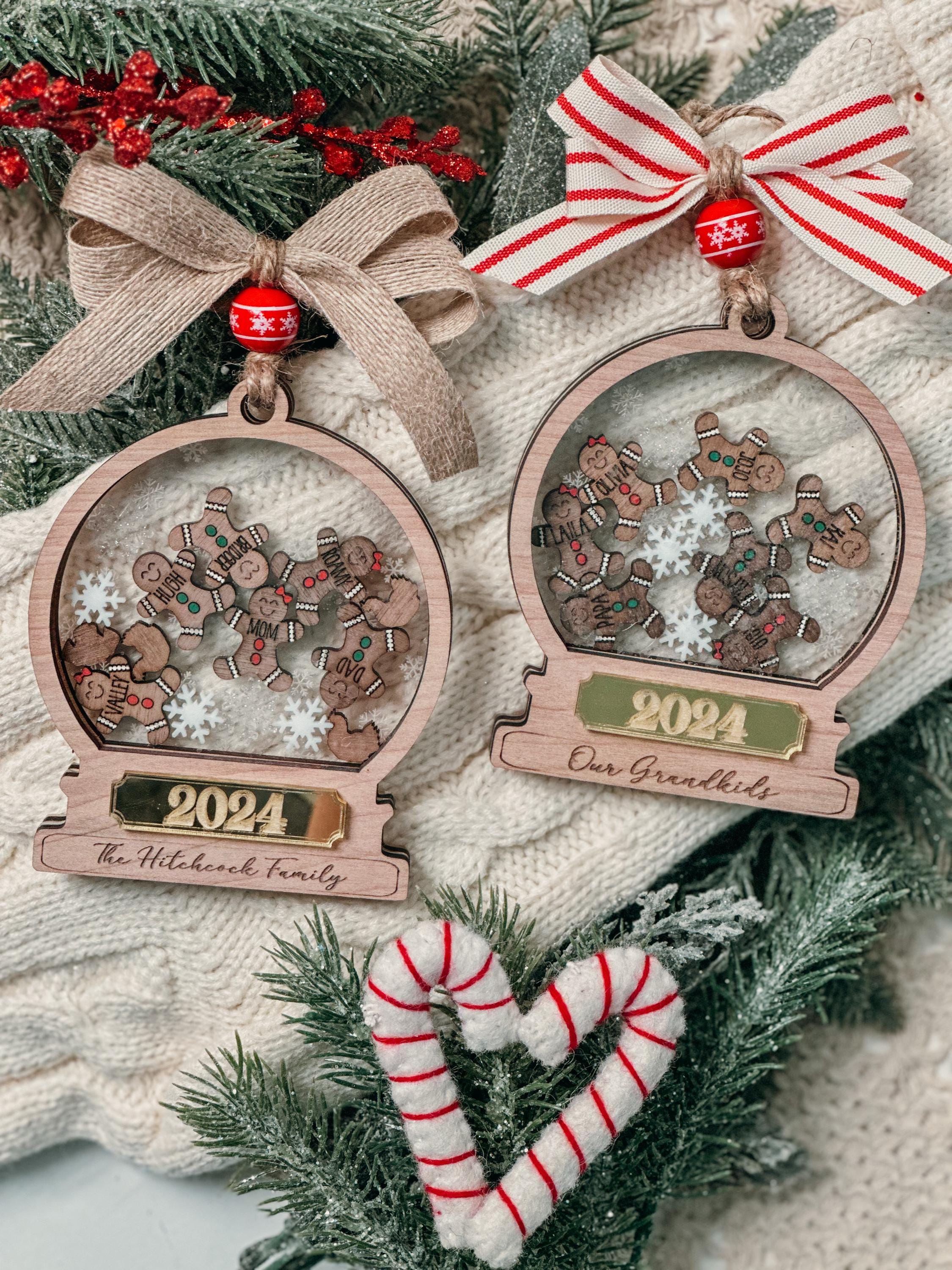 Personalized Family Gingerbread Shaker Ornament | Snowglobe Ornament | Family Christmas Ornament | Gingerbread Ornament | Gifts For Family