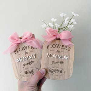 Flower Jar Holder Magnet | Mother&#39;s Day Gift | Gifts For Mom | Kids Craft Keepsake | Fridge Magnet | Flowers For Mom | Personalized Gift
