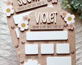 First and Last Day of School Sign | Floral School Sign | School Gift for Kids | Teacher First Day Of School Sign | School Sign For Kids
