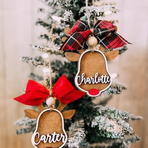 Personalized Christmas Ornament | Custom Name Ornament | Reindeer Name Ornament | Ornament for Kids|  Gift Tag