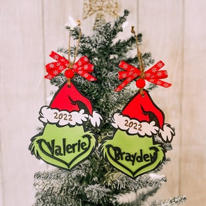 Personalized Grinch Ornament | Grinch Stocking Tags | Grinch Decor | Christmas Ornaments | Personalized Ornament 2024