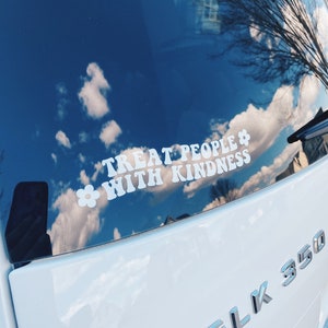 Car Decal, treat people with kindness, rear view mirror sticker, car window sticker, laptop decal, Trendy, car accessories