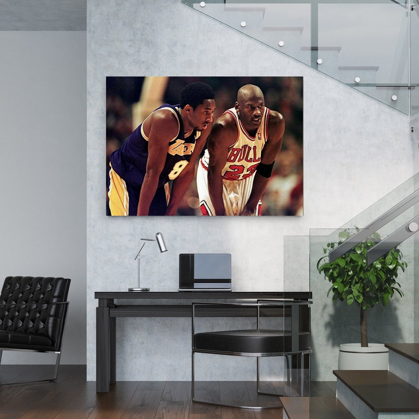 Michael Jordan Kobe Bryant / Nba canvas / Wall Art Canvas / Etsy