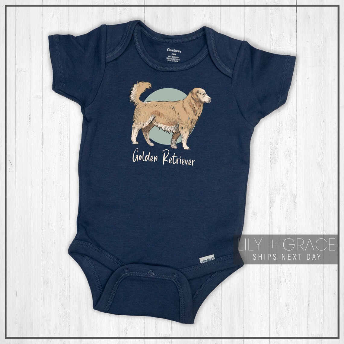 Golden Retriever Onesie® Kids Pet Apparel Baby Bodysuit Etsy