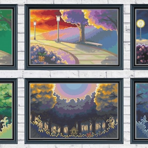 Pokemon Landscape Cross Stitch Pattern Collection