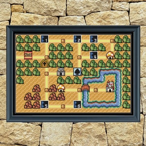 Super Mario Bros 3 Collection de motifs De point de croix de toutes les cartes
