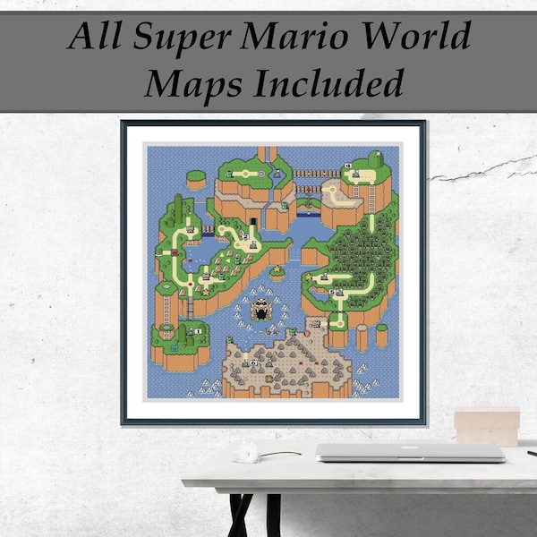 Super Mario World Map Cross Stitch Pattern Collection