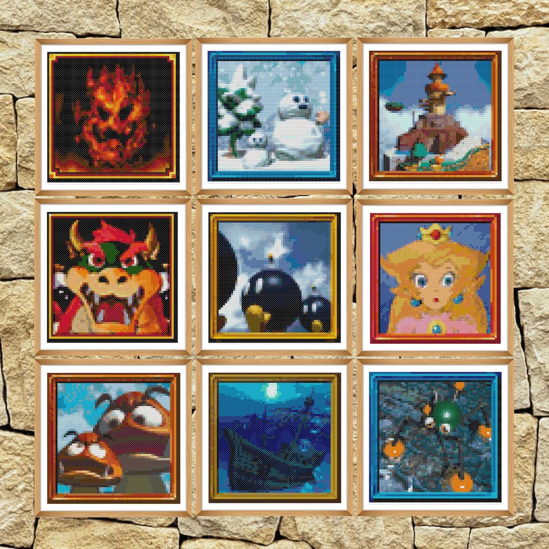 All Courses - Super Mario 64 Paintings Cross Stitch Pattern - Etsy