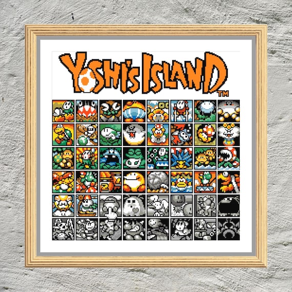 スーパーマリオ2: ヨッシーアイランドレベルセレクトクロスステッチ