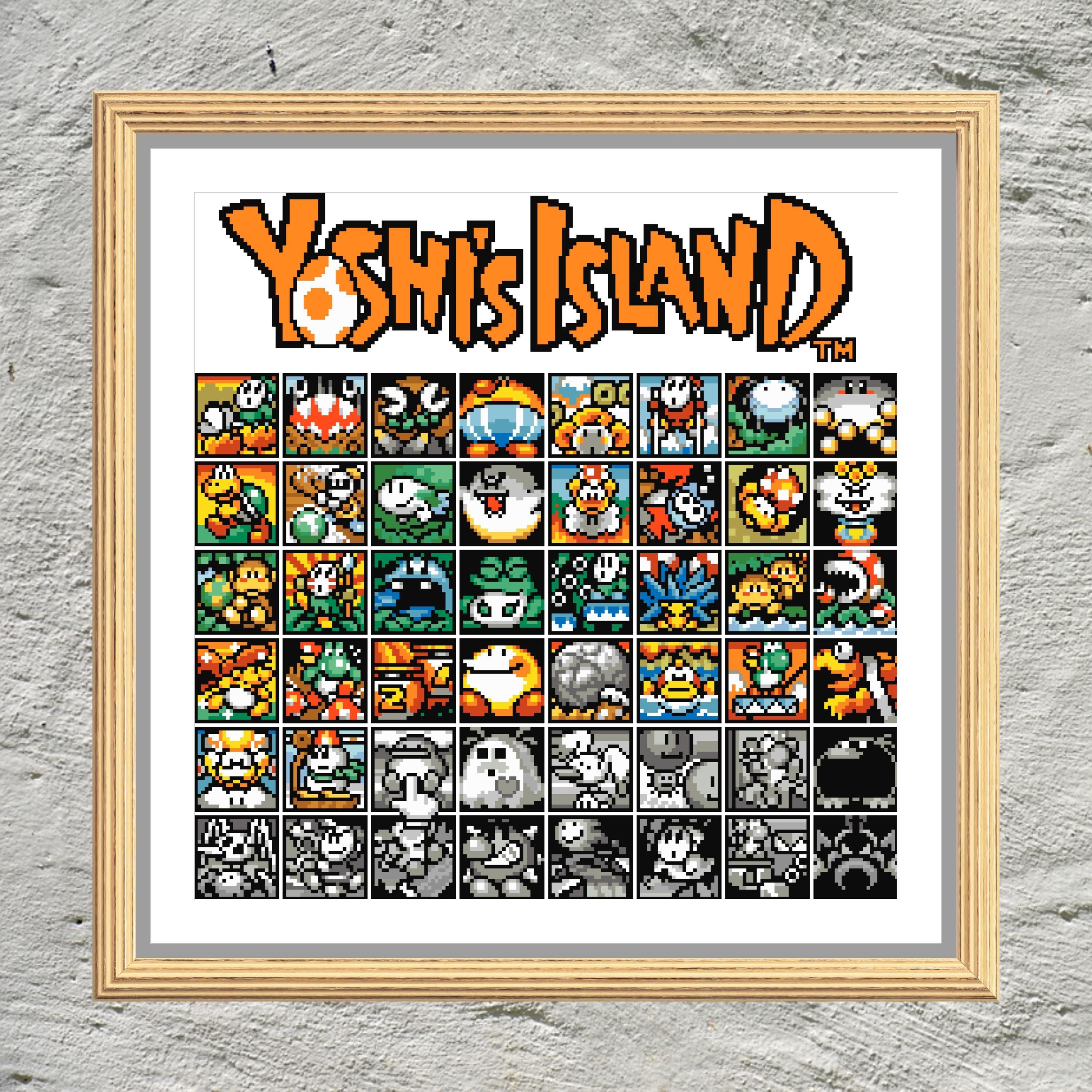 スーパーマリオ2: ヨッシーアイランドレベルセレクトクロスステッチ