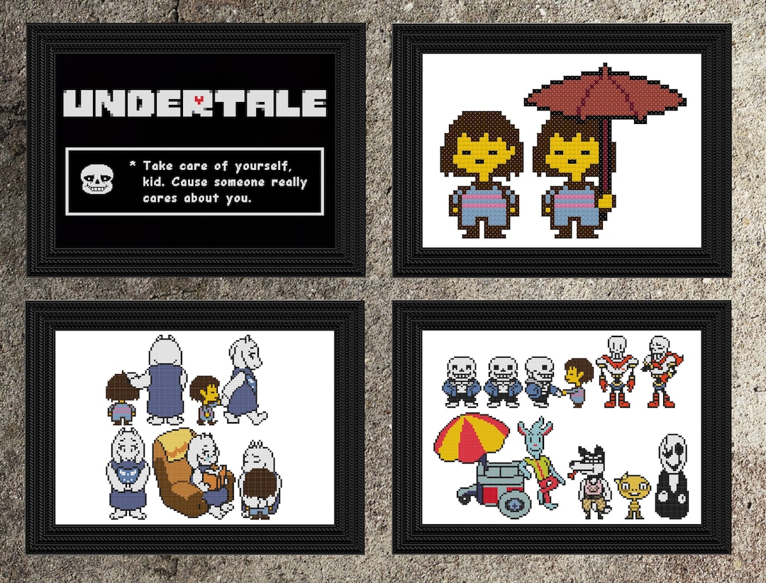 Cross Stitch Pattern Undertale Video Game Sans Funny PDF Set -   Singapore