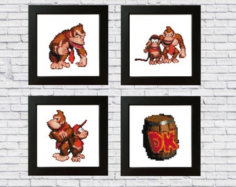 Donkey Kong Country Cross Stitch Kit PDF-patroon