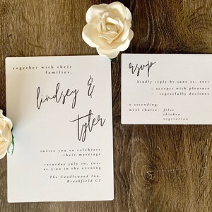 Minimalist Wedding Invitation, Downloadable Wedding Invitation Set, PDF Wedding Invitations, Customized