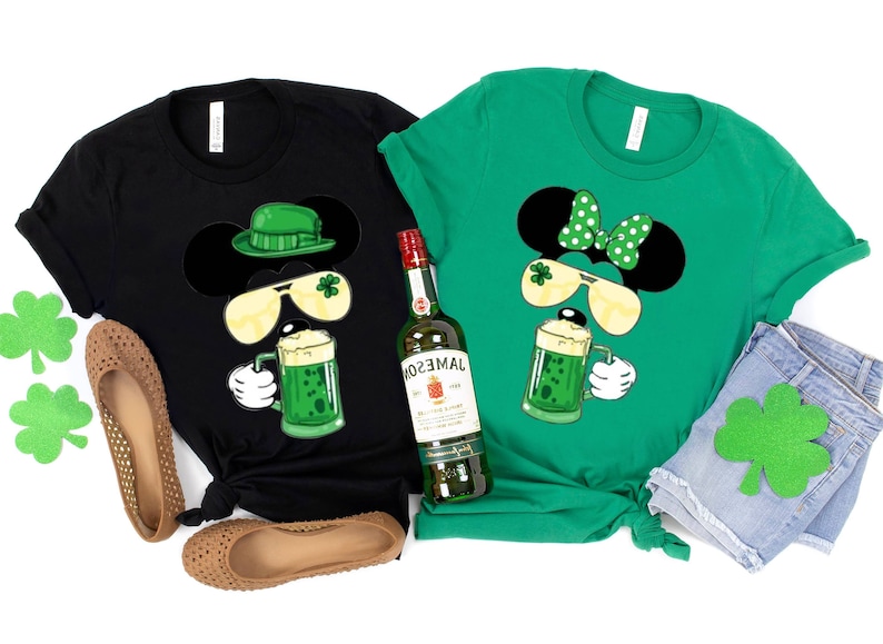 Disney St Patricks Day Shirt Disney Minnie Mickey Drinking