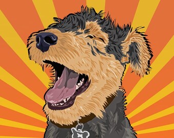Pop Art Pet Portraits - Commission - Your pet digitally painted as artwork - great for décor - great for presents