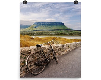 Benbulben and a Bike Co. Sligo - Ireland - Giclée Print Poster 20x16in