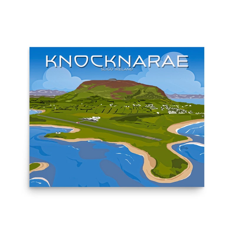 Knocknarae - Sligo - Ireland - Vintage Style Poster - 20x16in fine-art quality giclee print by artist John Carver