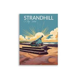 Strandhill - Co. Sligo - Ireland - Vintage Style Travel Poster - Fine Art Giglee Print by Artist John Carver