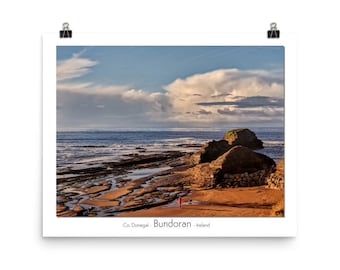 Bundoran - Co. Donegal - Ireland - Rougey Rocks - Evening Light - Photo Poster 20x16in