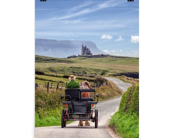 Poster Print - Ted the heavy horse on his way to Classiebawn Castle at Mullaghmore, Sligo, Ireland