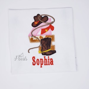 Embroidered Country Cowgirl Birthday Shirt, Western Birthday Shirt, Pink Cowgirl Birthday Shirt, Wild West Birthday Shirt 4th Birthday Shirt