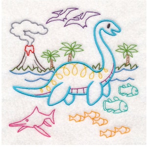 Dinosaur Birthday Shirt, Plesiosaur Birthday Shirt, Embroidered Birthday Shirt, Prehistoric Birthday Shirt, Girls and Boys Birthday Outfit